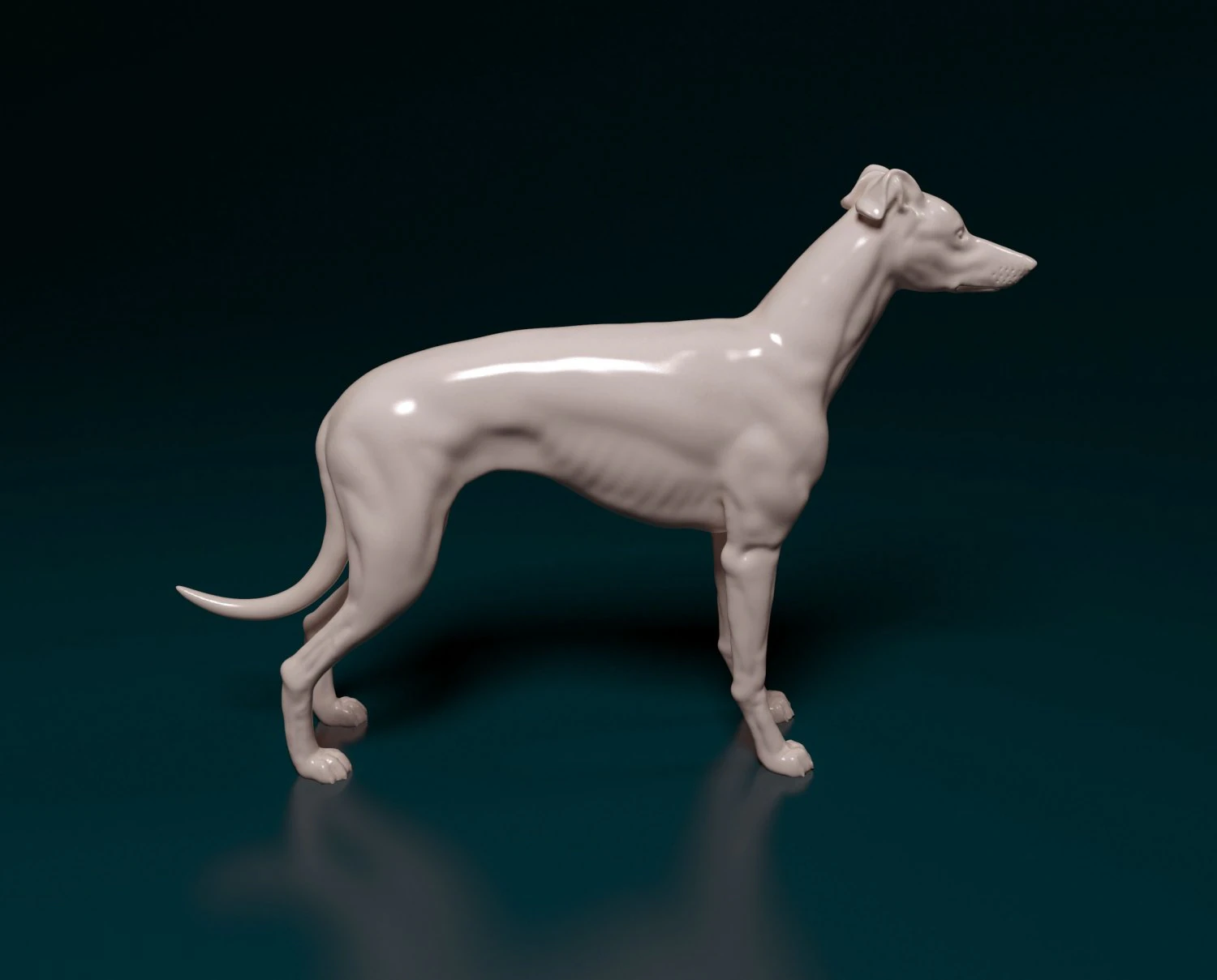 Greyhound dog 3D Print Model .c4d .max .obj .3ds .fbx .stl .blend 