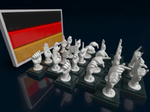 3D-Druckmodell des GSL-Alphabets 3D Druckmodell