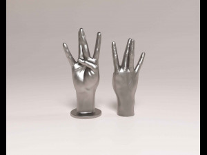 Hand W 3D Print Model