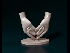 Babys legs in parental hands 3D Print Model