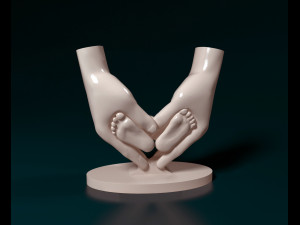 Babys legs in parental hands 3D 프린트 모델