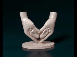 Babys legs in parental hands 3D Print Model