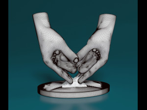 Babys legs in parental hands 3D 프린트 모델