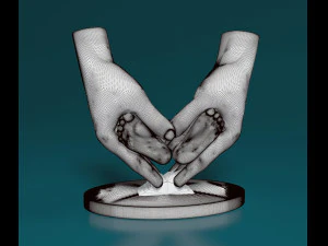 Babys legs in parental hands 3D Print Model