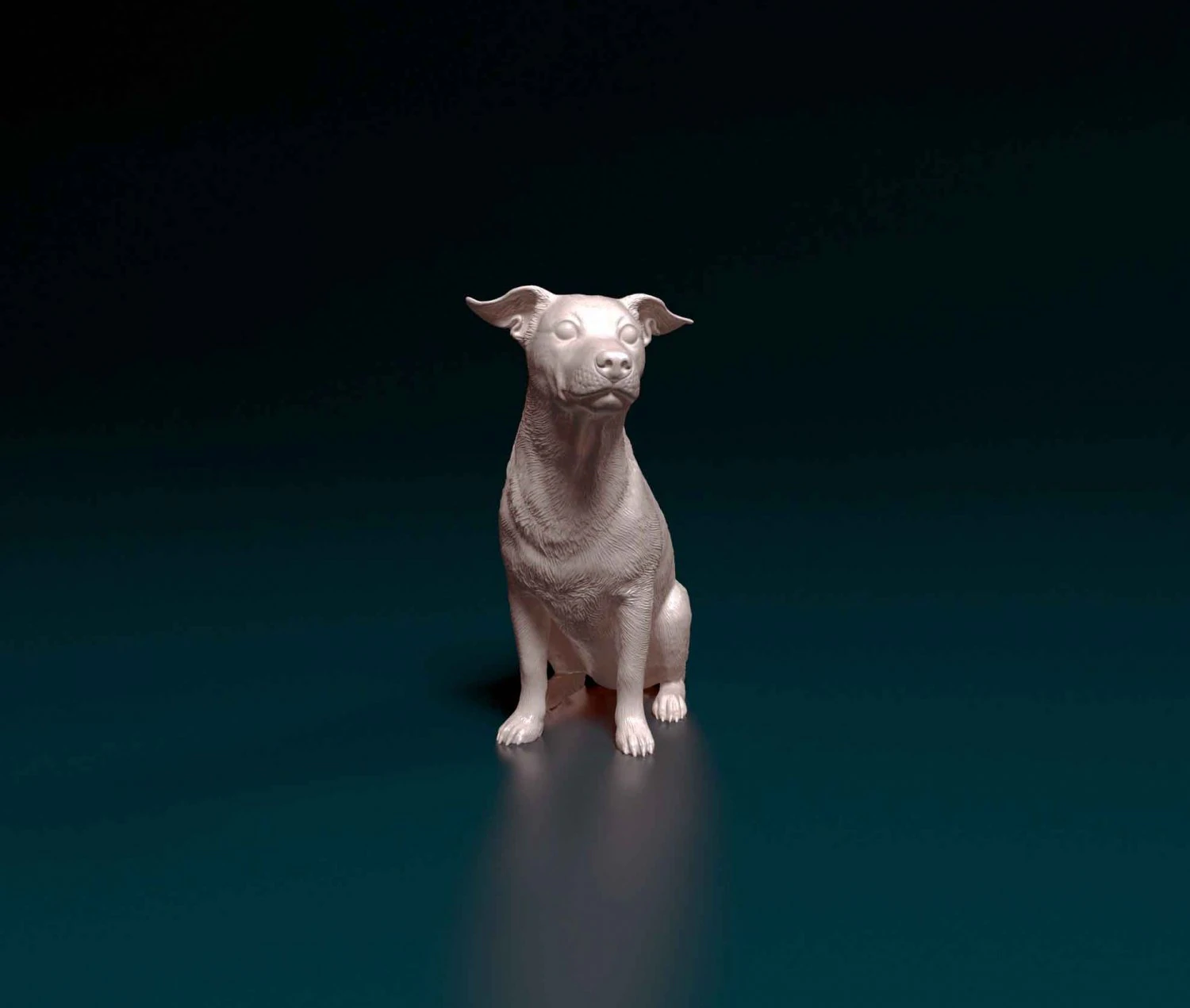 Jack Russell sitting 3D Print Model .c4d .max .obj .3ds .fbx .stl .blend