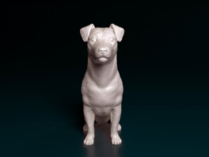 Jack Russell sitting 2 3Dプリントモデル