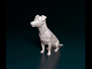 Jack Russell sitting 2 3Dプリントモデル