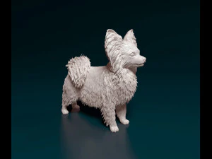 빠삐용 개 3D 프린트 모델