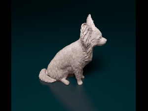 Papillon dog sitting Model Cetak 3D