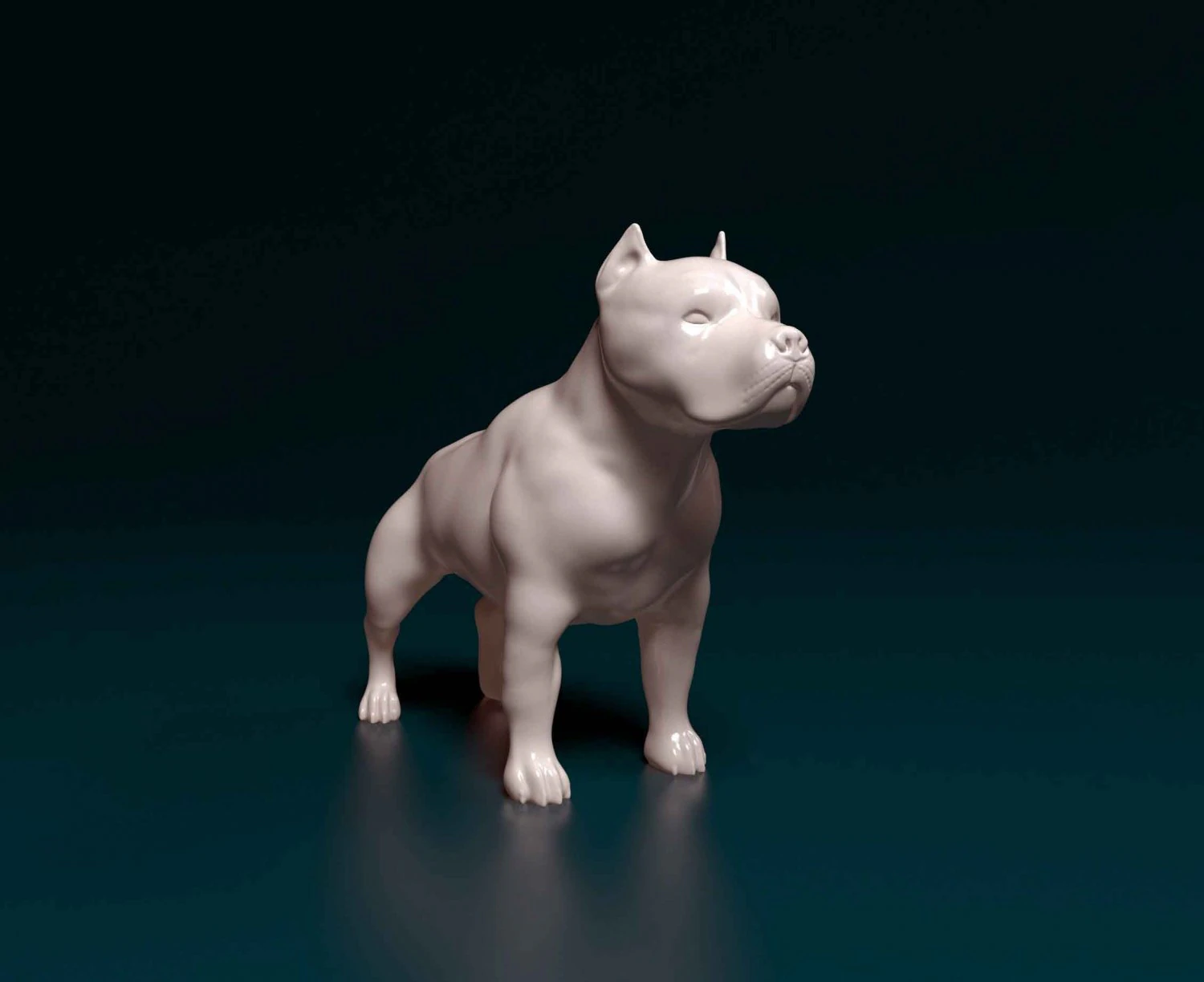 Pitbull 3D Print Model .c4d .max .obj .3ds .fbx .stl .blend