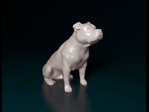 Pitbull sitting 3Dプリントモデル