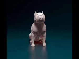 Pitbull sitting 3D Print Model