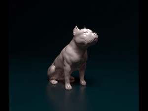 Pitbull sitting 3Dプリントモデル