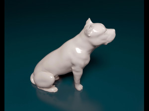 Pitbull sitting 3Dプリントモデル