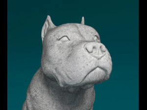 Pitbull sitting 3D Print Model