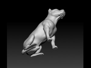 Pitbull sitting 3Dプリントモデル