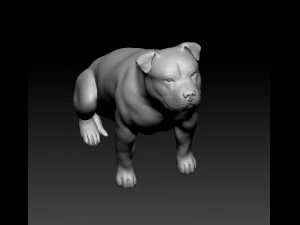 Pitbull sitting 3D Print Model