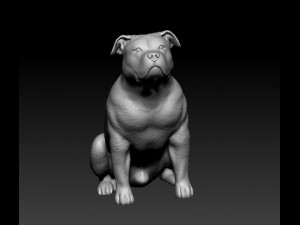 Pitbull sitting 3Dプリントモデル