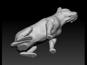 Pitbull sitting 3D Print Model