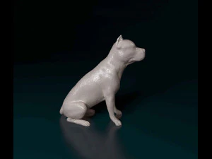 Pitbull sitting 2 3D Print Model