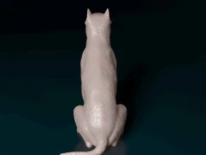Pitbull sitting 2 3D Print Model