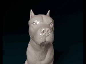 Pitbull sitting 2 3D Print Model