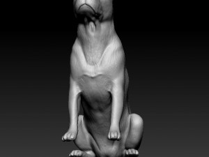 Pitbull sitting 2 3D Print Model