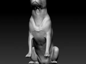 Pitbull sitting 2 3D Print Model