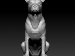 Pitbull sitting 2 3D Print Model