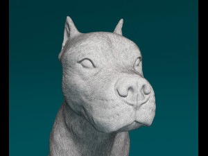 Pitbull sitting 2 3D Print Model