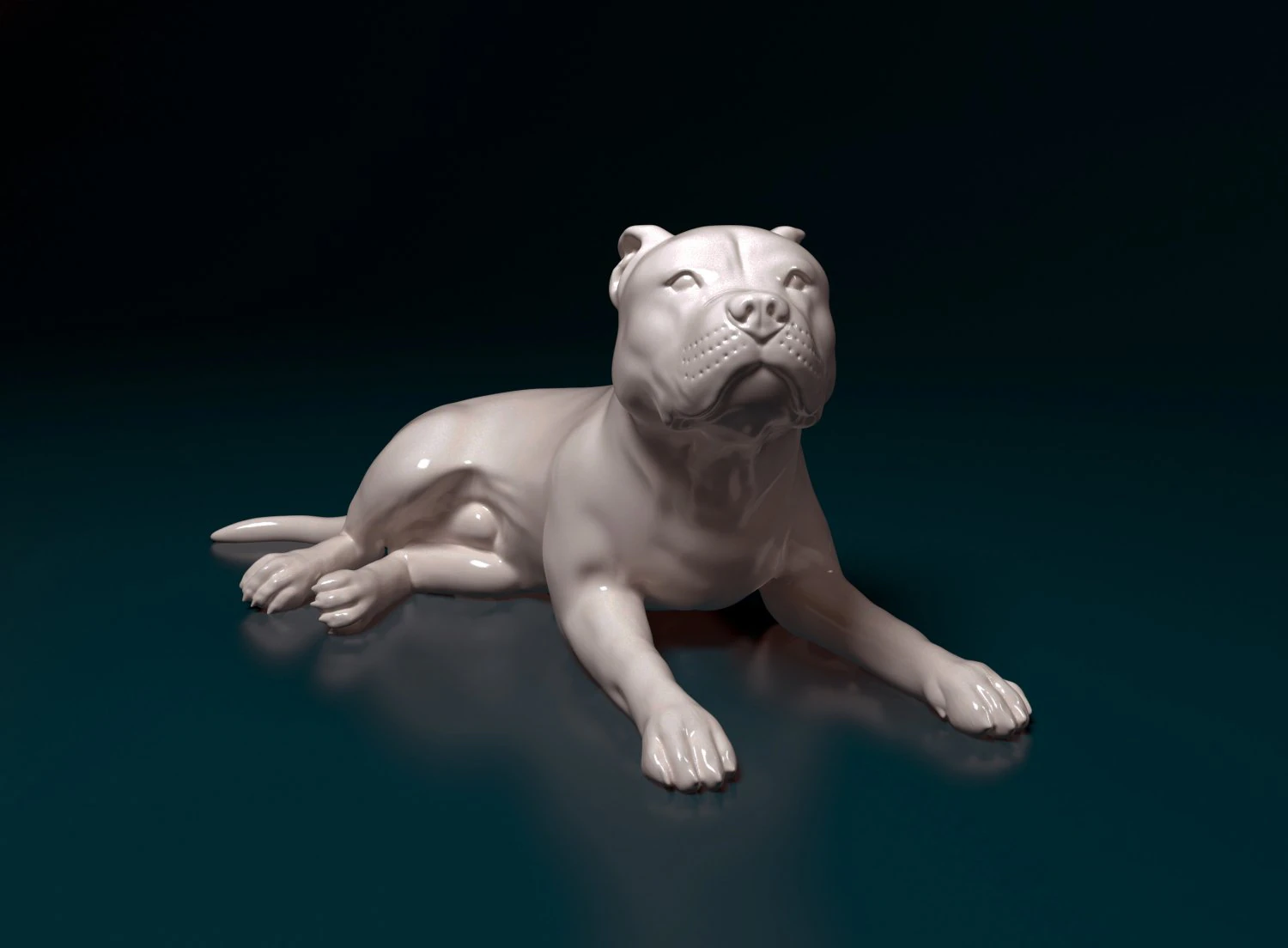 Pitbull w pozycji leżącej Model do druku 3D .c4d .max .obj .3ds .fbx .stl .blend 