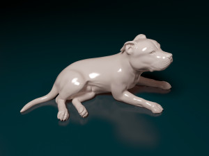 Pitbull lying down Modelo de Impressão 3D