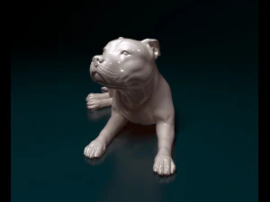 Pitbull w pozycji leżącej Model do druku 3D