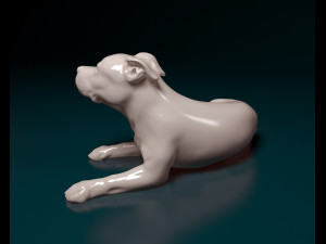 Pitbull lying down Modelo de Impressão 3D