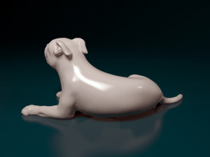 Pitbull lying down Modelo de Impressão 3D