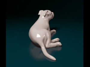Pitbull lying down Modelo de Impressão 3D
