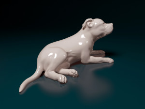 Pitbull lying down Modelo de Impressão 3D