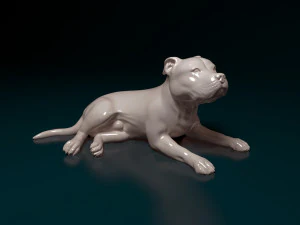 Pitbull w pozycji leżącej Model do druku 3D