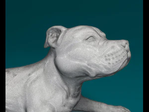 Pitbull w pozycji leżącej Model do druku 3D