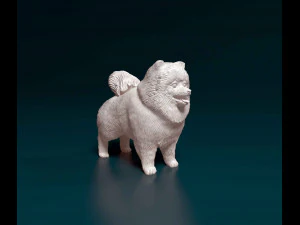 Cachorro Pomerânia Modelo de Impressão 3D