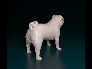Pug dog 2 Modello di stampa 3D