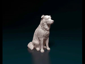 Retriever sitting 3D Print Model