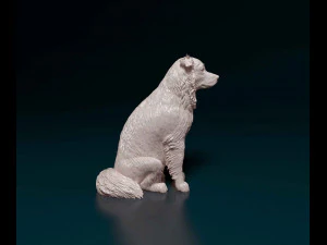 Retriever sitting 3D Print Model