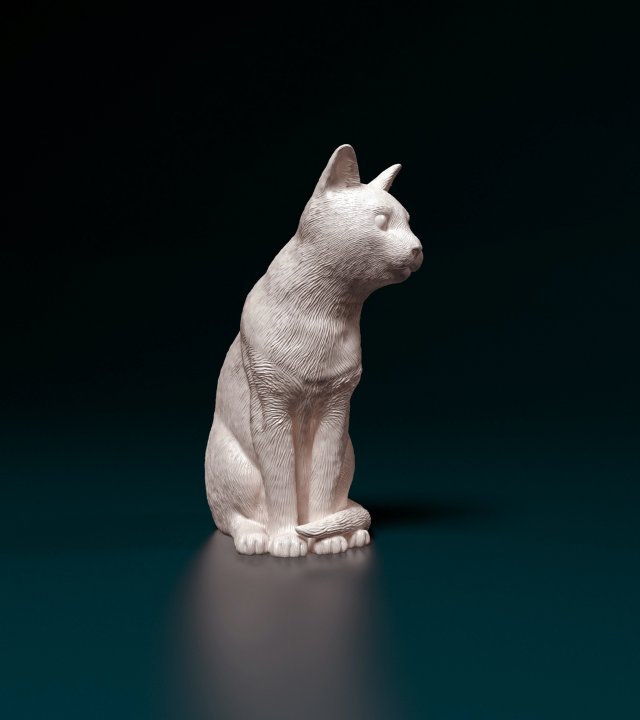 Russian Blue cat 3D Baskı Modeli .c4d .max .obj .3ds .fbx .stl .blend 