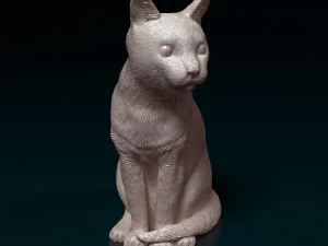 Russian Blue cat 3D Print Model