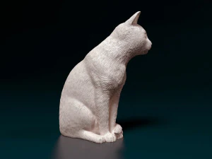 Russian Blue cat 3D Print Model