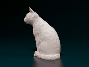 Russian Blue cat 3D Baskı Modeli