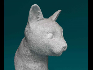 Russian Blue cat 3D Baskı Modeli