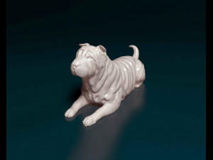 Shar Pei dog 3Dプリントモデル