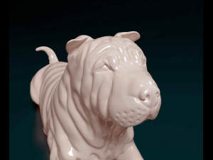 Shar Pei dog 3Dプリントモデル
